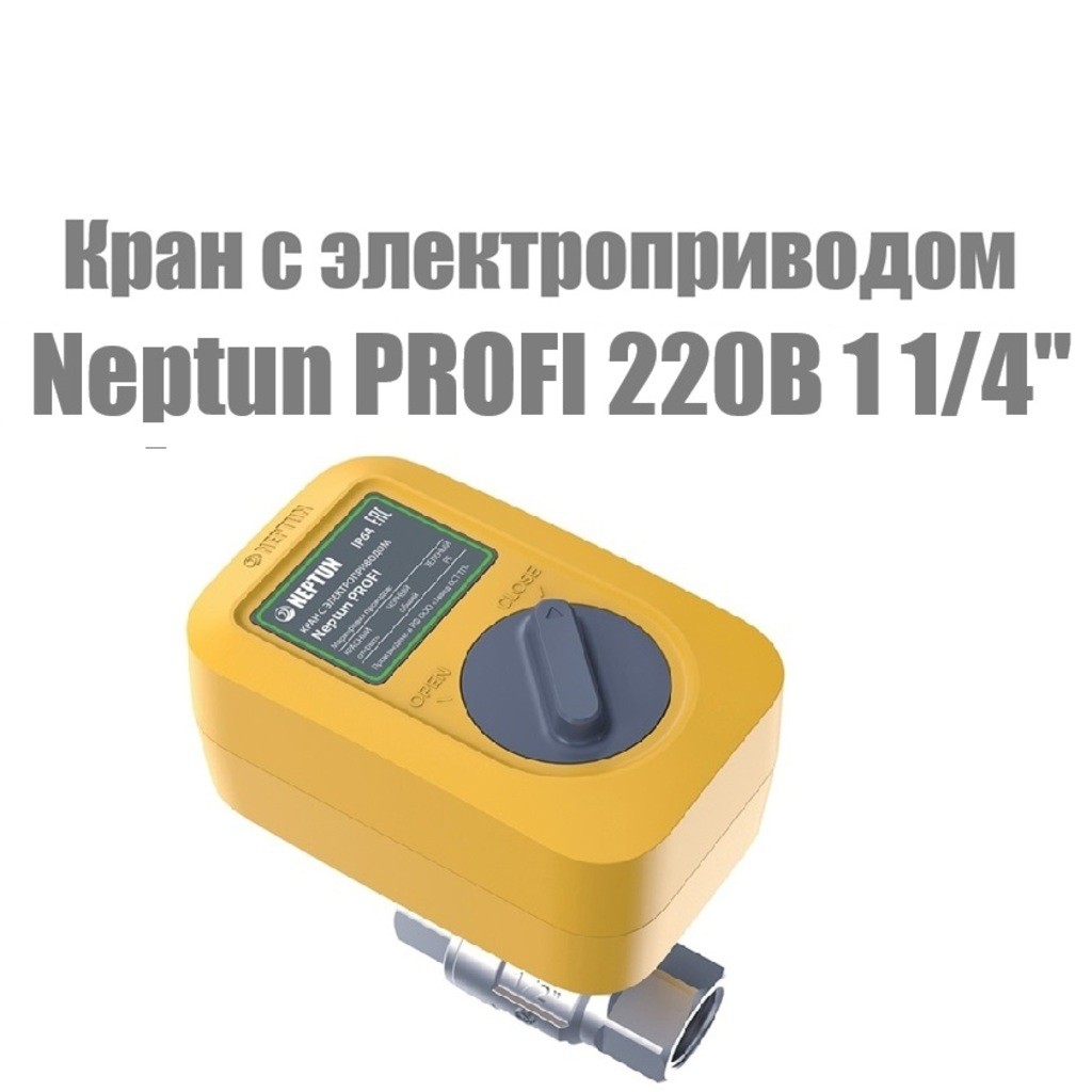 Кран с электроприводом Neptun PROFI 220В 1 1/4"